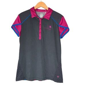 Women's Large Callaway Spyglass Hill Golf Shirt Polo Opti-dri Colourful Shirt